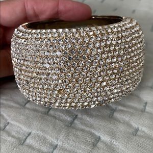 Rhinestone gold cuff